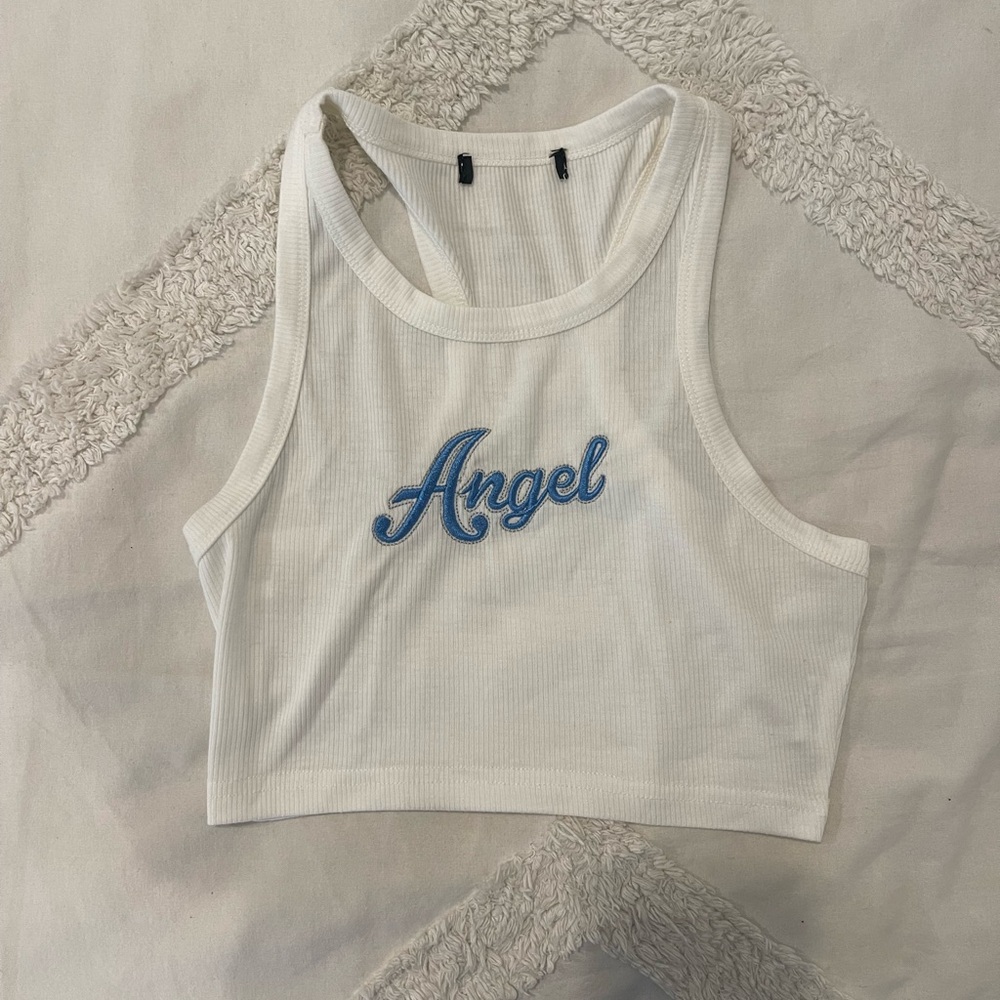 Angel White Crop Top